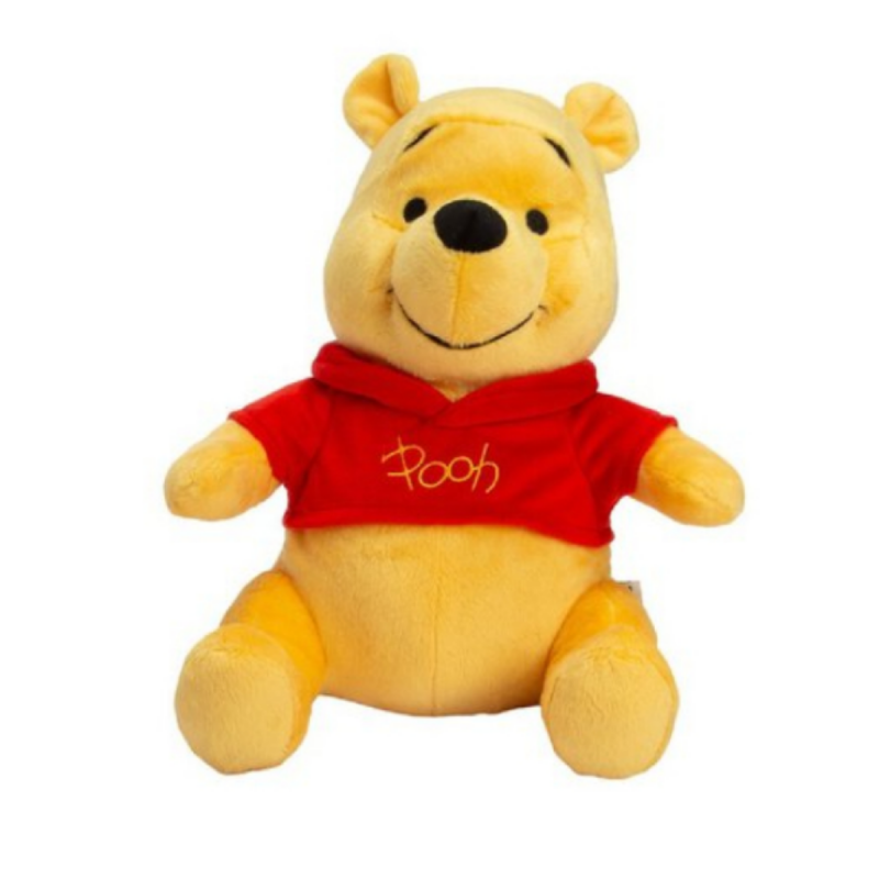  - winnnie lourson - peluche pooh jaune rouge 25 cm 